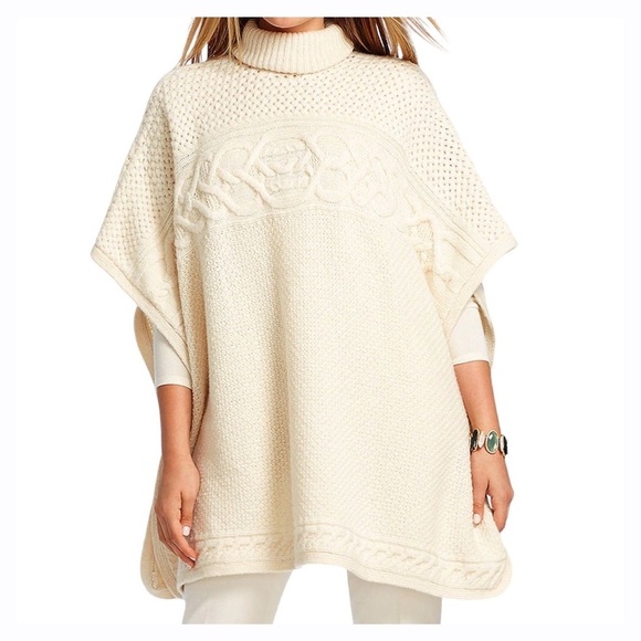 Lauren Ralph Lauren Sweaters - Ralph Lauren Wool/Alpaca Cream Sweater Poncho L/XL